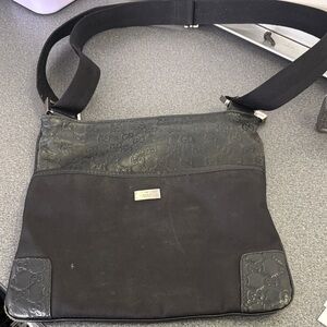 Gucci Black and Gray Men's Messenger Bag